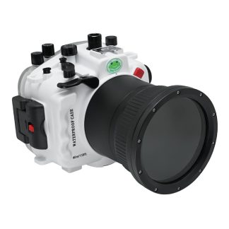 Sony A9 II 40M/130FT Underwater camera housing (Including Flat Long port) Focus gear for FE 90mm / Sigma 35mm included.White