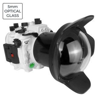 Sony A7R III PRO V.3 Series FE16-35mm F2.8 GM (zoom gear included) UW camera housing kit with 6" Optical Glass Dome port V.2 (without standard port).White