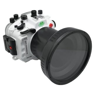 Sony A7R IV 40M/130FT Underwater camera housing with 6" Optical Glass Flat Long Port for Sony FE24-105 F4 (without standard port).White