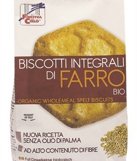 FSC BISCOTTI INTEGRALI DI FARRO BIOA AD ALTO CONTENUTO DI FIBRE CON OLIO DI GIRASOLE SENZA OLIO DI PALMA 400 G