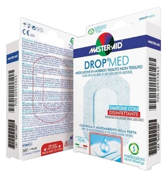 MEDICAZIONE COMPRESSA AUTOADESIVA DERMOATTIVA IPOALLERGENICA AERATA MASTER-AID DROP MED 10X8 5 PEZZI
