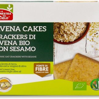 AVENACAKES CRACKERS DI AVENA CON SESAMO BIO VEGAN SENZA LIEVITO DI BIRRA CON OLIO EXTRAVERGINE DI OLIVA 250 G