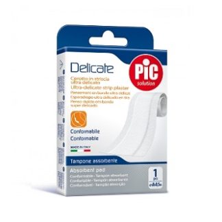 CEROTTO PIC DELICATE STRISCIA BIANCA CON TAMPONE ANTIBATTERICO CM 8X0,5 M