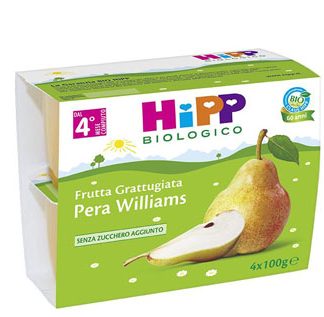HIPP BIO HIPP BIO FRUTTA GRATTUGGIATA PERA WILLIAMS 4X100 G
