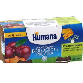 HUMANA OMOGENEIZZATO PRUGNA BIO 2 VASETTI 100 G