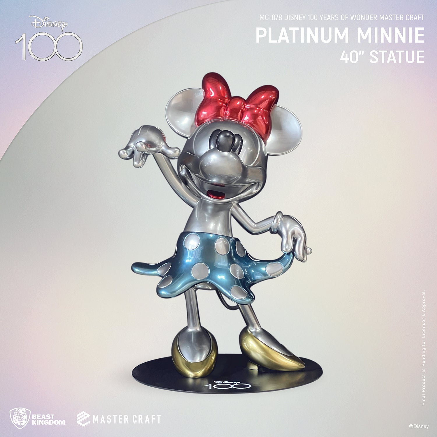 Beast Kingdom MC-078 Disney 100 Years of Wonder Platinum Minnie 40" Master Craft Figure Statue