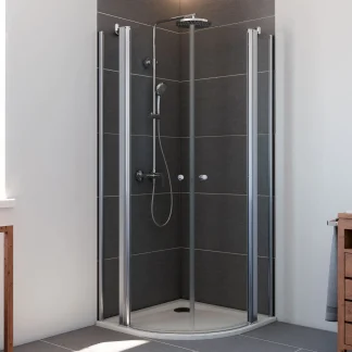 Breuer Elana Runddusche 100x100 4-teilig, Alu chromeffekt, Klarglas hell