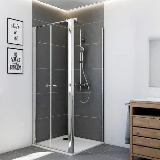 Breuer Elana 6 Pendeltür für Seitenwand 90 x 200, Alu silber matt, links oder rechts