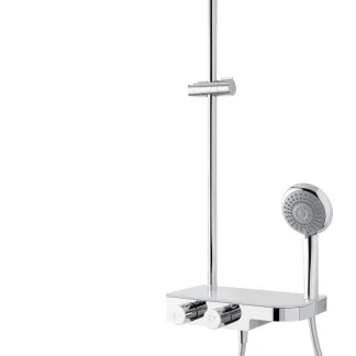 Breuer Duschsystem Aquamaxx 340 verchromt, mit Thermostat, Kopfbrause rund