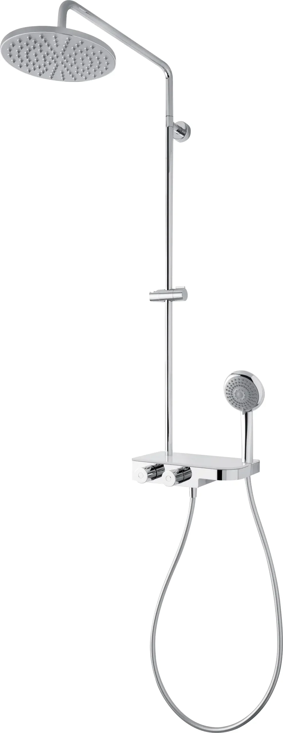 Breuer Duschsystem Aquamaxx 340 verchromt, mit Thermostat, Kopfbrause rund