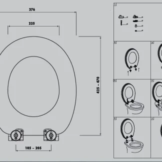 Primaster WC-Deckel mit Strasssteinen Absenkautomatik Soft schwarz
