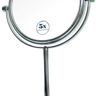 Primaster Stand-Kosmetikspiegel 5-fach Vergrößerung rund zweiseitig
