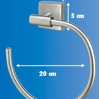 Trendline Handtuchhalter Edelstahl gebürstet Simple Cube Ø 20 cm