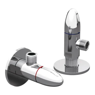 Primaster Design Eckventil 1/2" x 3/8" Round chrom 2er Set