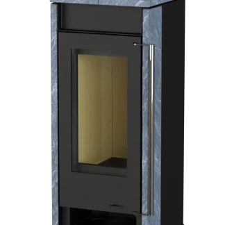 Thermia Kaminofen Zyklon Naturstein, Stahl schwarz, 6 kW