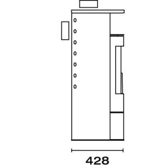 TrendLine Dauerbrandofen Vento Stahl 7 kW mit Sichtfenster