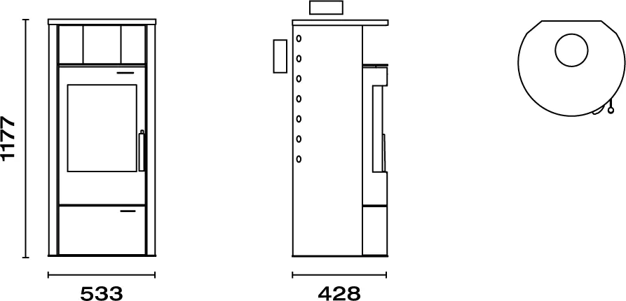TrendLine Dauerbrandofen Vento Naturstein 7 kW mit Sichtfenster