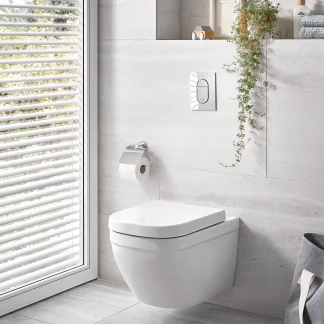 Wand-Tiefspül-WC Euro ohne WC-Sitz weiß, spülrandlos