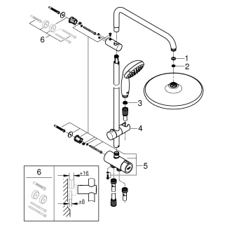 Grohe Kopfbrausesystem Vitalio Start 250 für bereits vorhandene Brausearmaturen