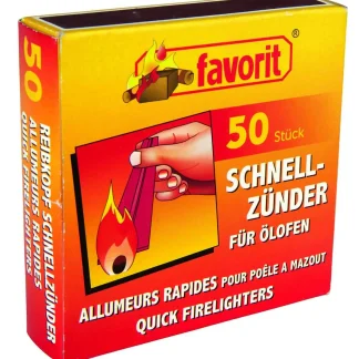 Favorit Ölofenschnellanzünder mit Reibekopf 50 Stück