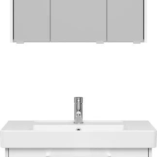 Primaster Badmöbel-Set Berlin weiß 80 cm LED-Leuchten, Keramikwaschtisch