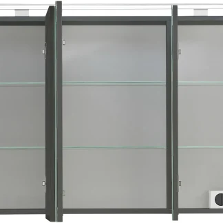 Primaster Spiegelschrank Düsseldorf mit Beleuchtung grau 100 x 70 cm