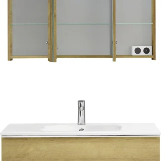 Primaster Bad-Set Düsseldorf riviera 101 cm LED-Leuchten, Mineralgusswaschtisch