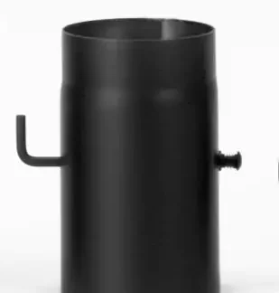 FireFix Ofenrohr Ø 150 mm, 25 cm, mit Drosselklappe, schwarz