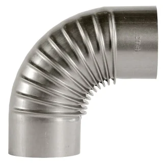 FireFix Ofenrohrbogen 90°, Ø 100 mm, feueraluminiert, gerippt