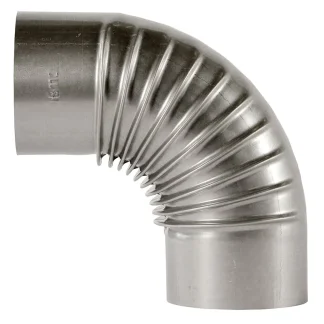 FireFix Ofenrohrbogen 90°, Ø 130 mm, feueraluminiert, gerippt