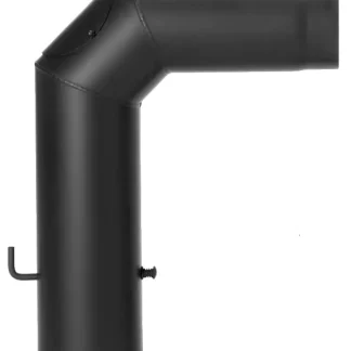 FireFix Ofenrohrbogen 90°, Ø 130 mm, mit Drosselklappe, schwarz