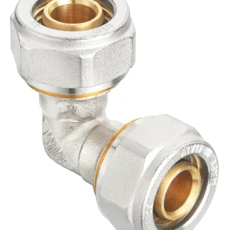 Cornat Schraub-Winkel 90° komplett ø 20 mm Messing vernickelt