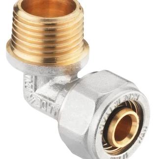 Cornat Schraub-Winkel 90° komplett ø 16 mm 1/2" AG Messing vernickelt