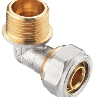 Cornat Schraub-Winkel 90° komplett ø 20 mm 3/4" AG Messing vernickelt