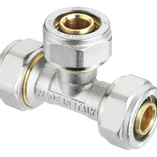 Cornat Schraub-T-Stück komplett ø 20 mm Messing vernickelt