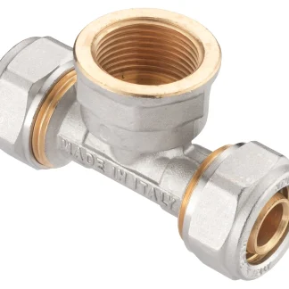 Cornat Schraub-T-Stück komplett ø 16 mm 3/4" IG Messing vernickelt
