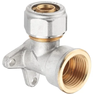 Cornat Schraub-Wandscheibe 90° komplett ø 16 mm 1/2" IG Messing vernickelt