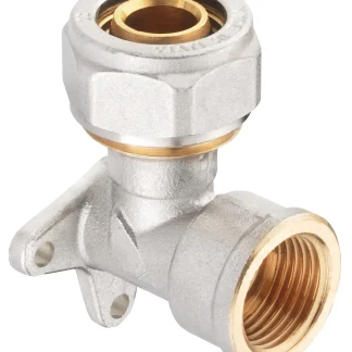 Cornat Schraub-Wandscheibe 90° komplett ø 20 mm 3/4" IG Messing vernickelt