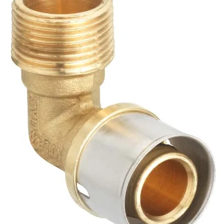 Cornat Press-Winkel 90° komplett Messing/Edelstahl, ø 20 mm, 1/2" AG