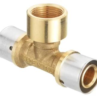 Cornat Press-T-Stück komplett Messing/Edelstahl, ø 20 mm, 3/4" IG