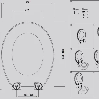 Primaster WC-Deckel mit Absenkautomatik Strawberry schwarz