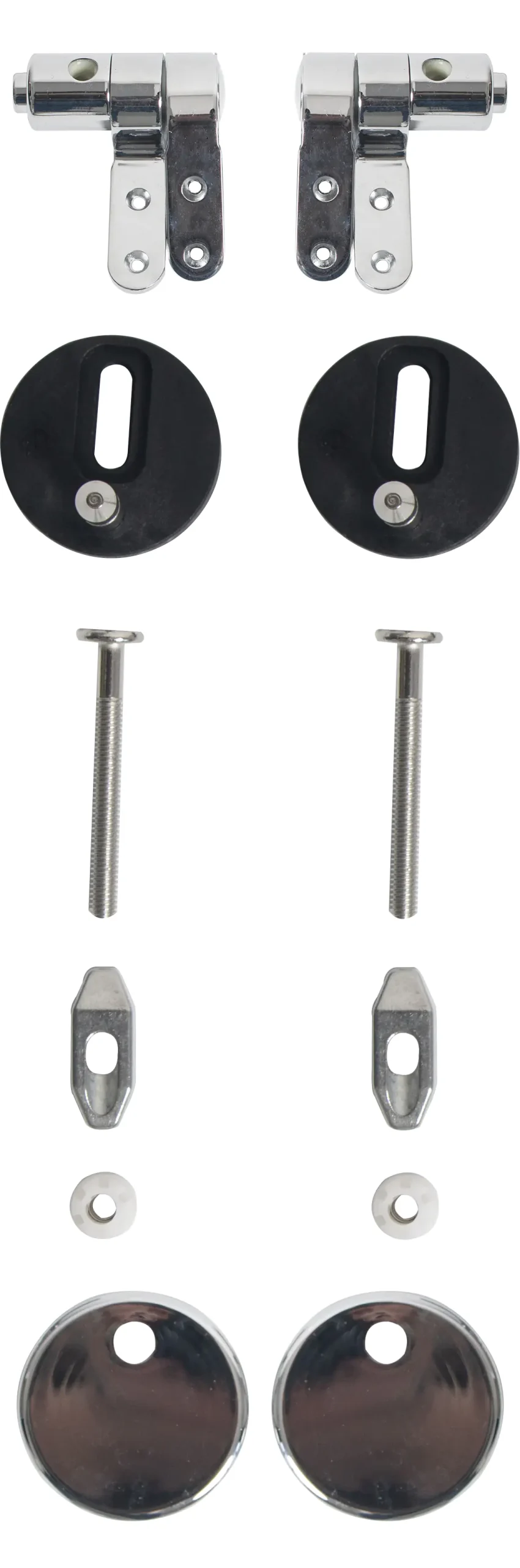 Primaster Metallscharnier-Set mit Absenkautomatik für WC-Sitze silber