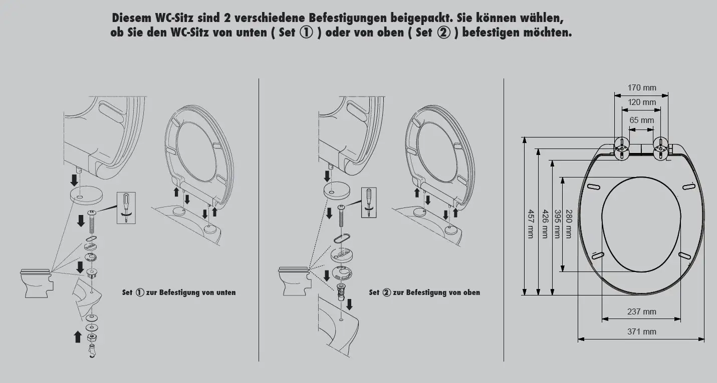 Primaster WC-Deckel mit Absenkautomatik Blue weiß