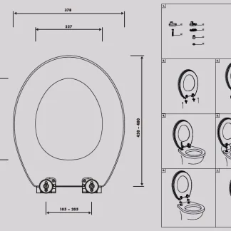 Primaster WC-Deckel mit Absenkautomatik Betonoptik hellgrau