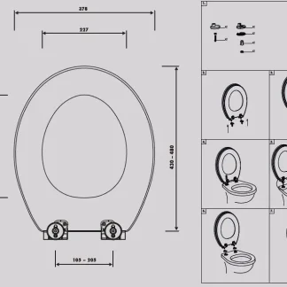 Primaster WC-Deckel mit Absenkautomatik Eiche grau