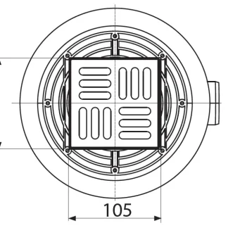 TrendLine Bodenablauf 10 x 10 cm waagerechter Ablauf