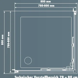 TrendLine Eckdusche Easy-6 Schiebetür 80 x 80 cm Klarglas chrom