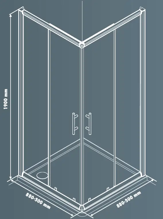 TrendLine Eckdusche Easy-6 Schiebetür 90 x 90 cm Klarglas chrom