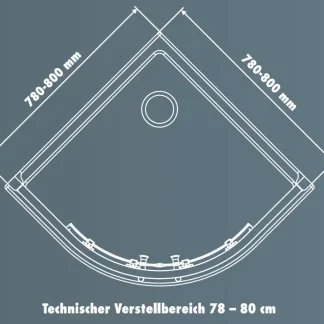 TrendLine Runddusche Easy-6 Schiebetür 80 x 80 cm Klarglas chrom