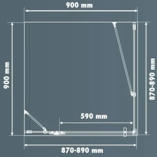 TrendLine Dusch-Drehtür links mit Seitenwand Easy-8 90 x 90 cm Klarglas